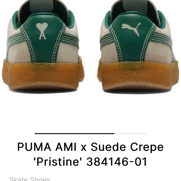 PUMA x AMI 2022 suede crepe ‘Pristine’ Sneaker, Men size 8.5 - Picture 3 of 12